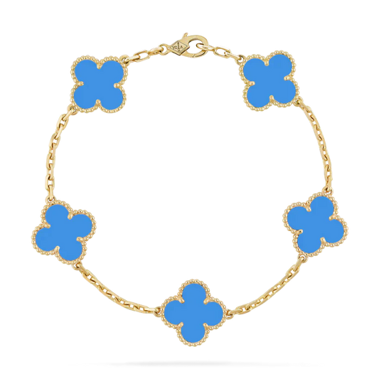 Bracciale Trifoglio - Blu Zaffiro