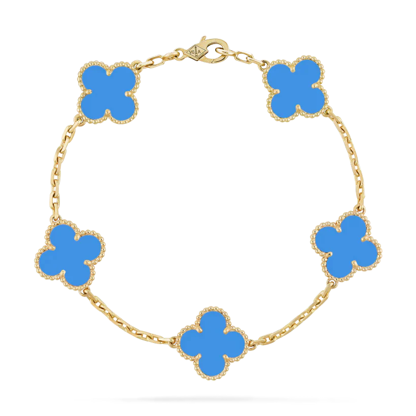 Bracciale Trifoglio - Blu Zaffiro