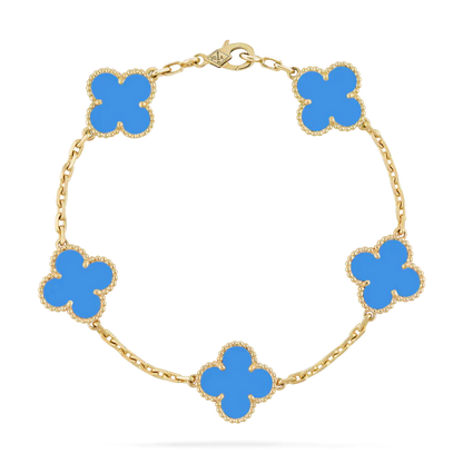 Bracciale Trifoglio - Blu Zaffiro