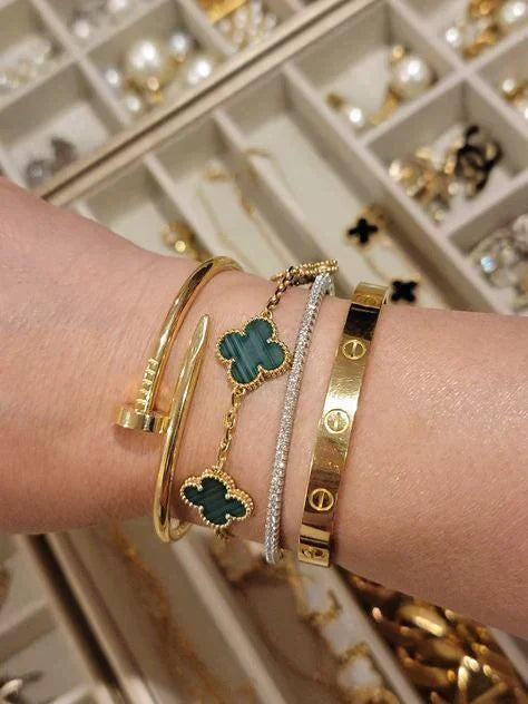 Bracciale Trifoglio - Verde Smeraldo