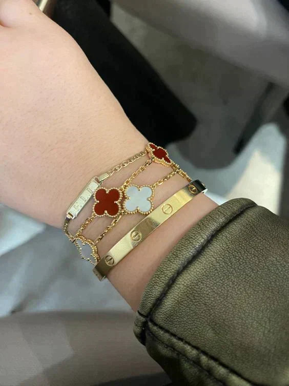 Bracciale Trifoglio - Rosso Rubino