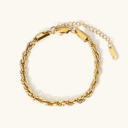 Clara Rope Chain Gold Bracelet