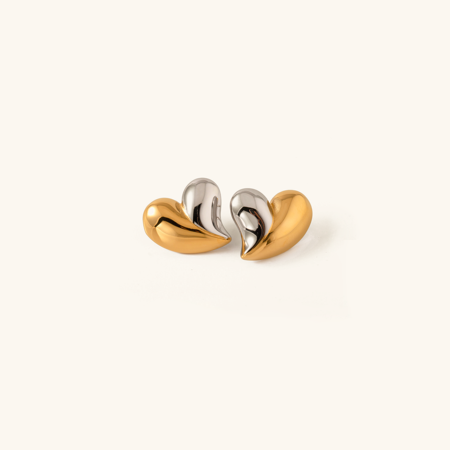 Dorothea Dual Tone Heart Earrings