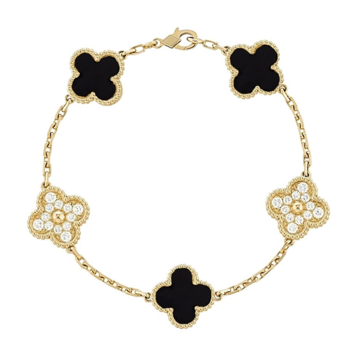Bracciale Cristallo Nero - Oro