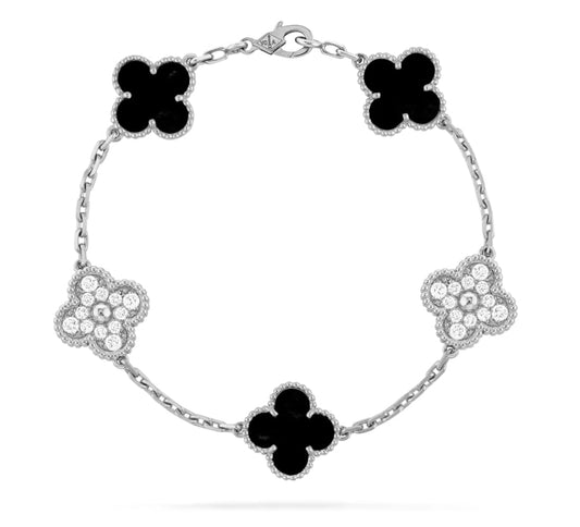 Bracciale Cristallo Nero - Argento