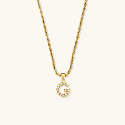 Elodie Initial Letter Pearl Necklace