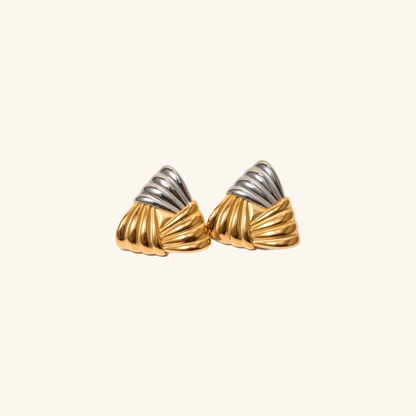 Brigitte Dual Tone Gold Earrings