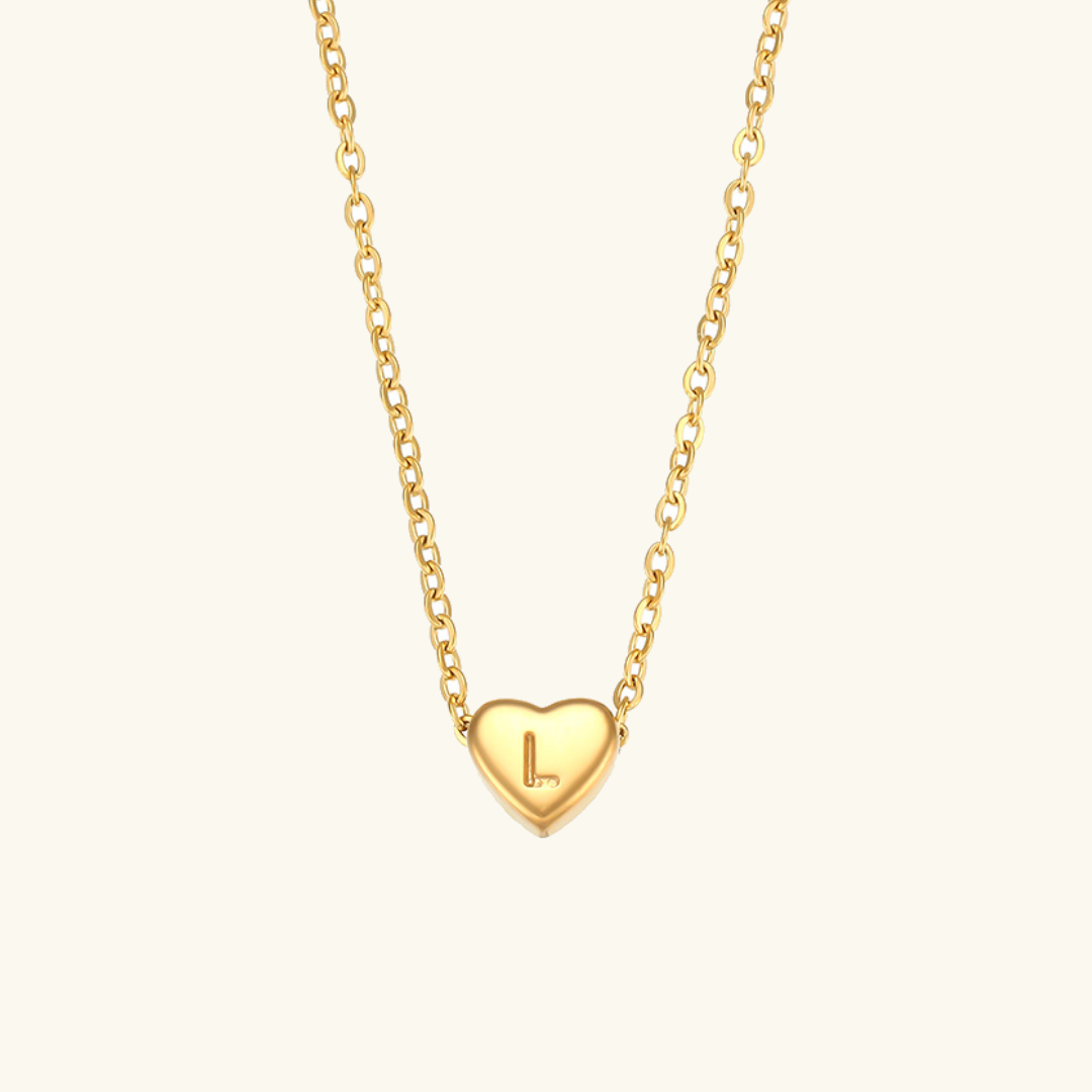 Heart Initial Gold Necklace