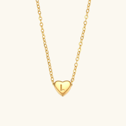 Heart Initial Gold Necklace