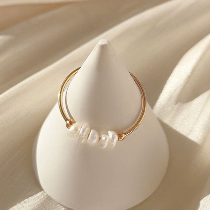 Magnolia Freshwater Pearl Gold Ring