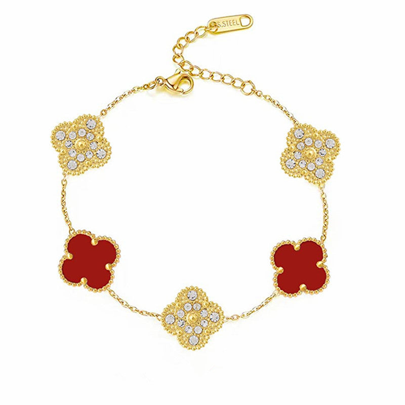 Bracciale Trifoglio Deluxe - Rosso Intenso