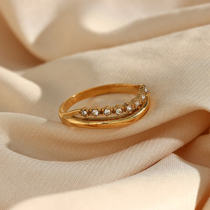 Adeline Diamond Simulant Gold Ring