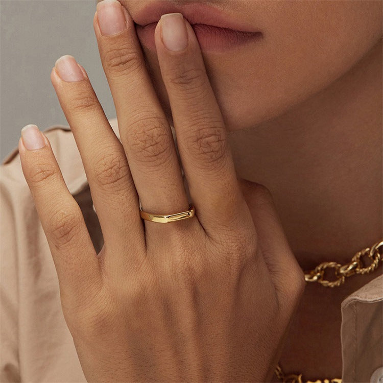 Sasha Geometric Gold Ring