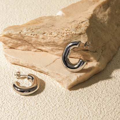 Alera Silver Hoops