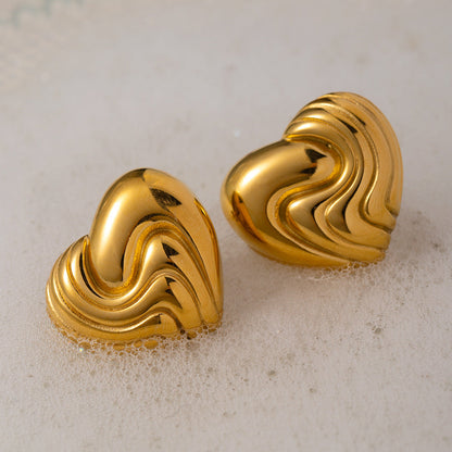 Milena Heart Gold Earrings