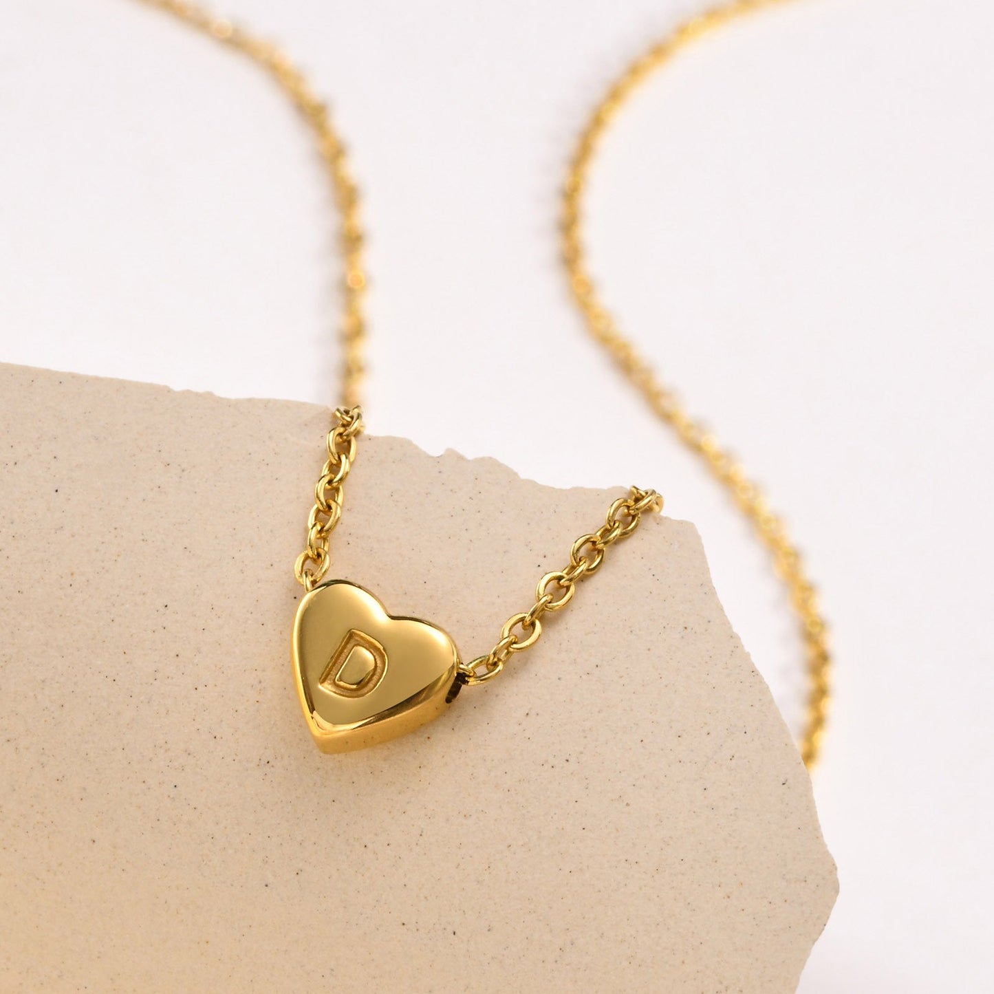 Heart Initial Gold Necklace