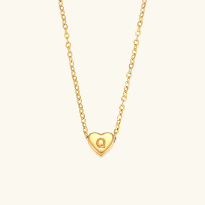 Heart Initial Gold Necklace