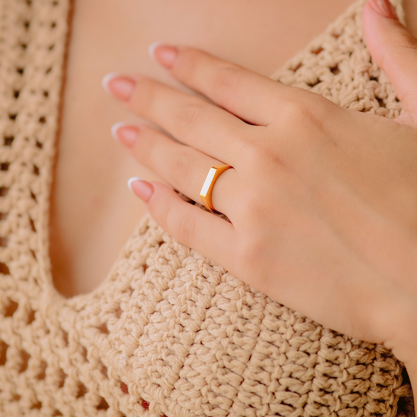 Sasha Geometric Gold Ring