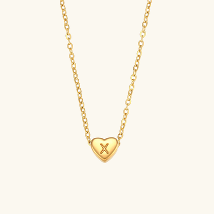 Heart Initial Gold Necklace